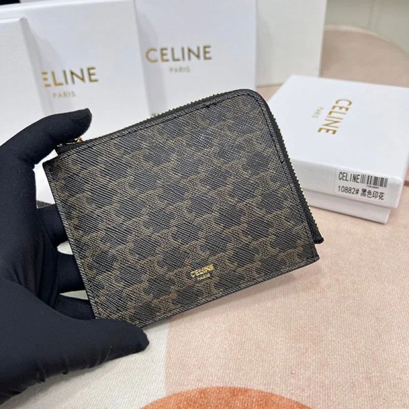 セリーヌ カードホルダー付き ジップパース スーパーコピー 10D882EIX38SI