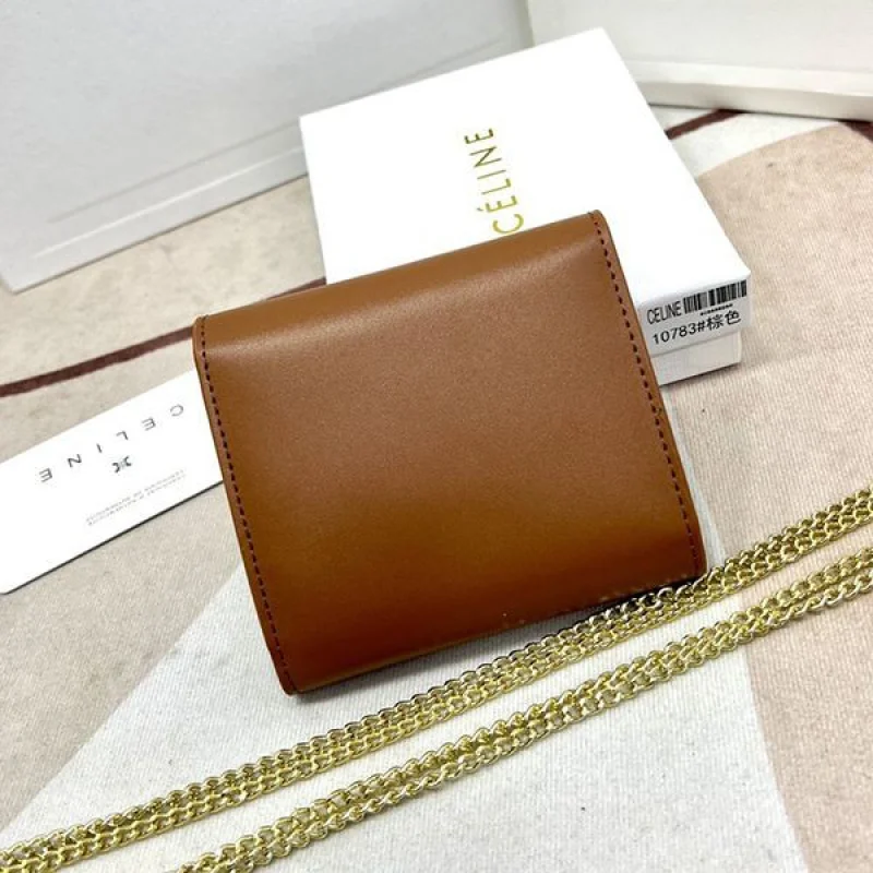 人気No1セリーヌ 偽物 ラムスキンフラップウォレット ミニ財布 Cea22302