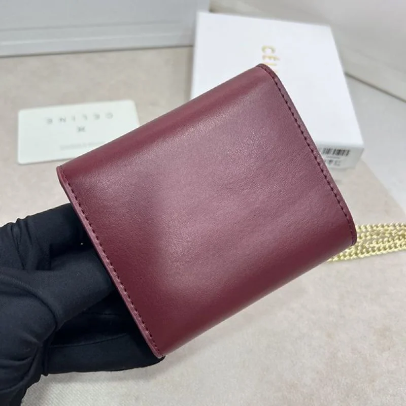 希少色セリーヌ 偽物 ラムスキンフラップウォレット ミニ財布 Cen56822