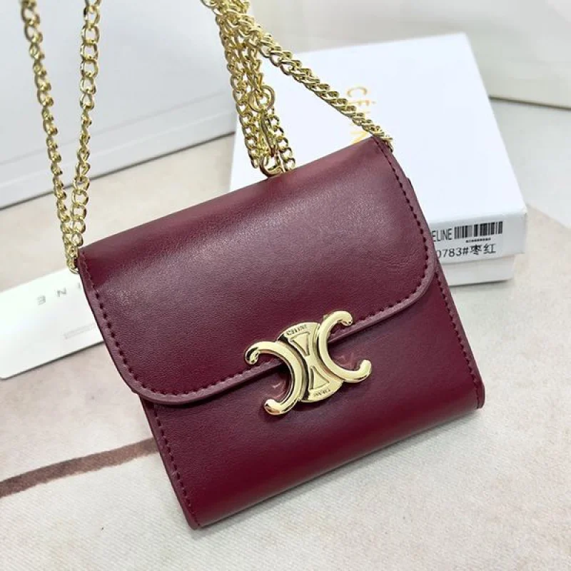 希少色セリーヌ 偽物 ラムスキンフラップウォレット ミニ財布 Cen56822