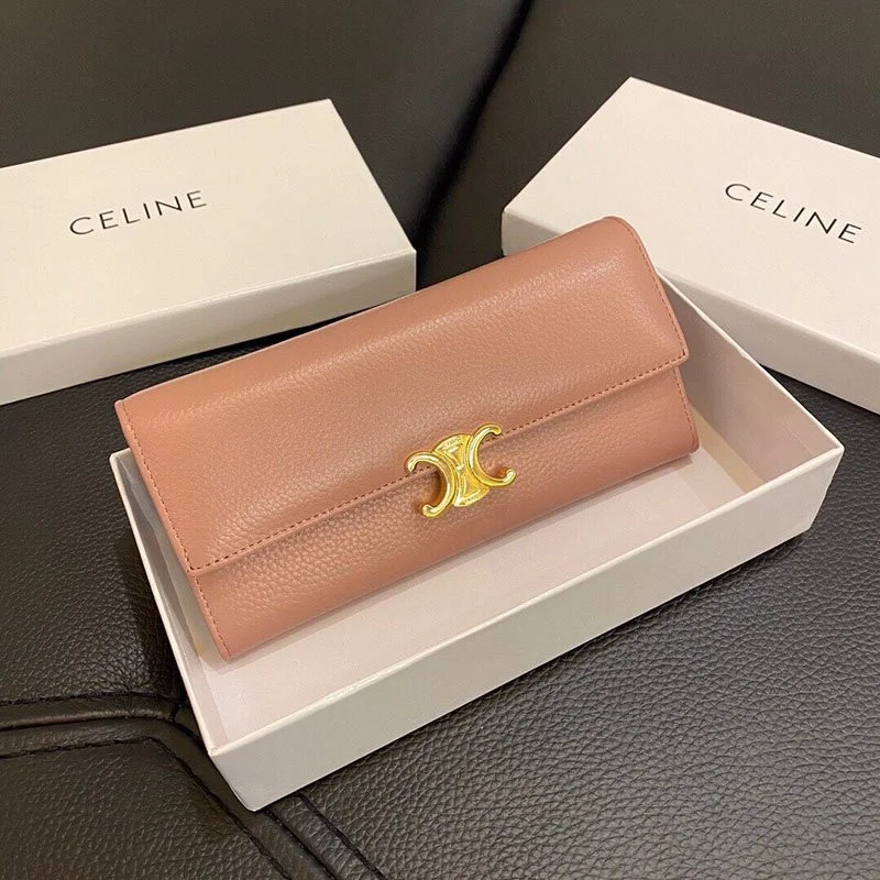 完売必至 セリーヌ 偽物 ラージ トリオンフ フラップウォレット ラムスキン長財布 Ceq81746