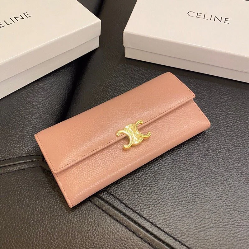 完売必至 セリーヌ 偽物 ラージ トリオンフ フラップウォレット ラムスキン長財布 Ceq81746