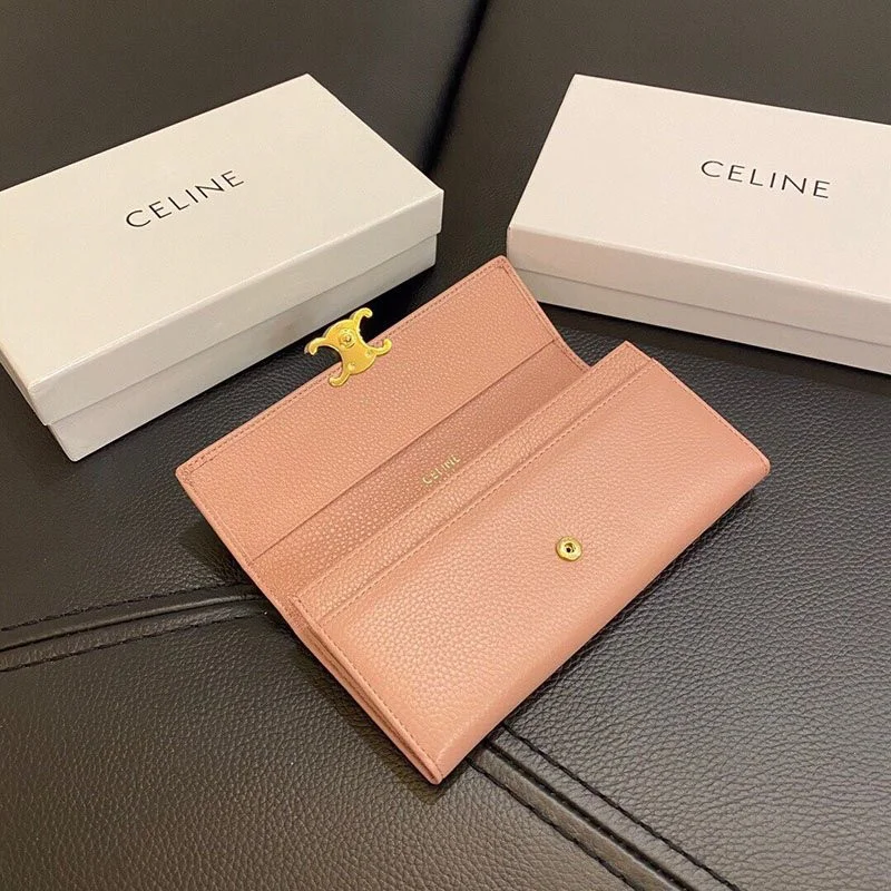 完売必至 セリーヌ 偽物 ラージ トリオンフ フラップウォレット ラムスキン長財布 Ceq81746