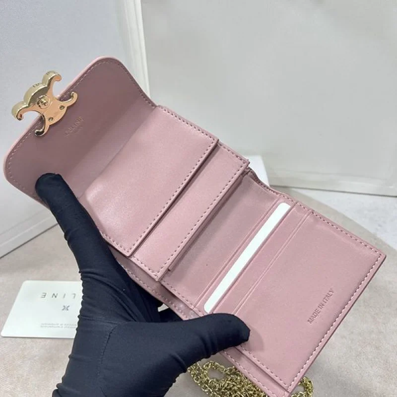 稀少セリーヌ 偽物 ラムスキンフラップウォレット ミニ財布 Ces83090
