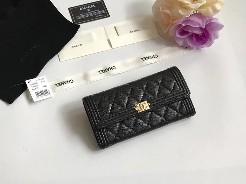 2023激安!シャネル 長財布 ボーイ シャネル コピー キャビアスキン shu95881
