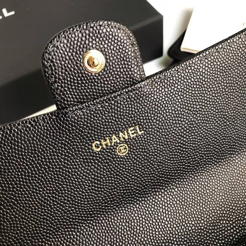 ★日本!!人気!シャネル 偽物 二折りカブセ長財布 キャビア shh69188