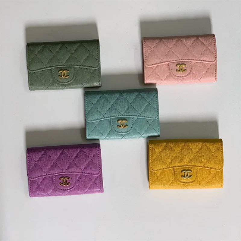5色あり シャネル お洒落なカード&コインケースコピー★ブラック★ゴールド金具A80799