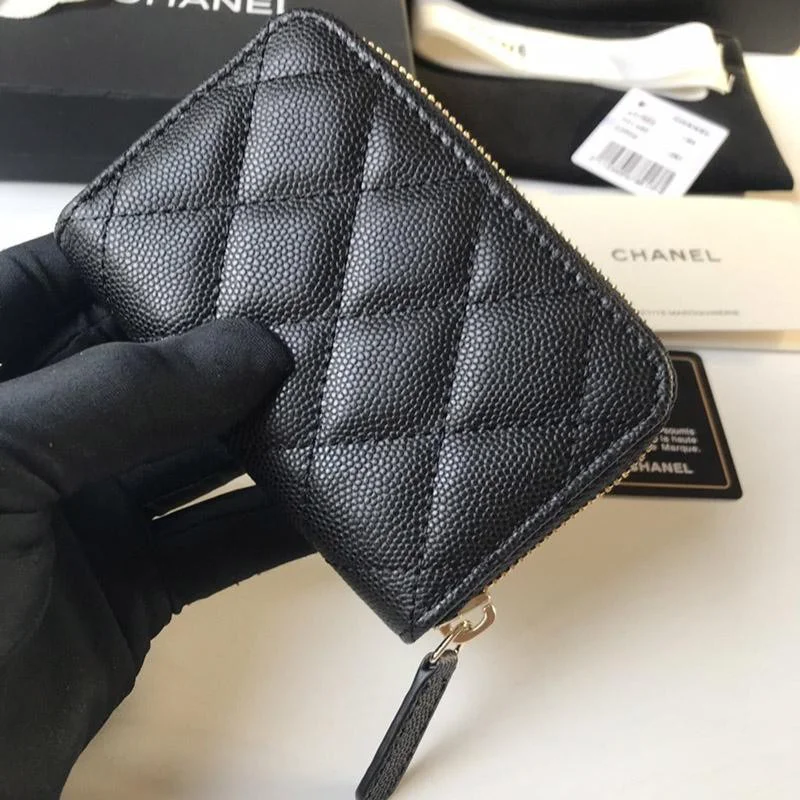 目を惹く シャネル ジップ コインパース 偽物 キャビアスキン sha23263