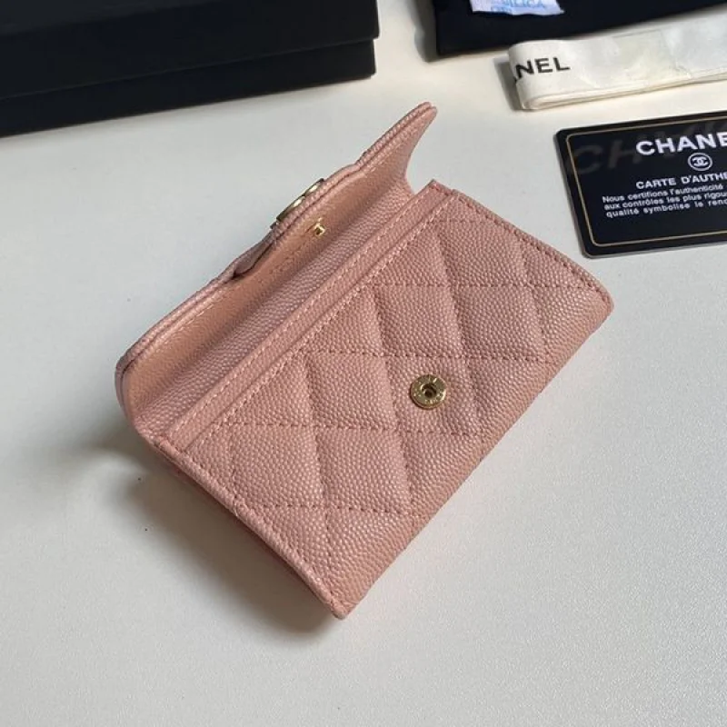 世界中で大人気♪シャネル コピー ミニ財布 キャビア ライトゴールド金具 shj08153