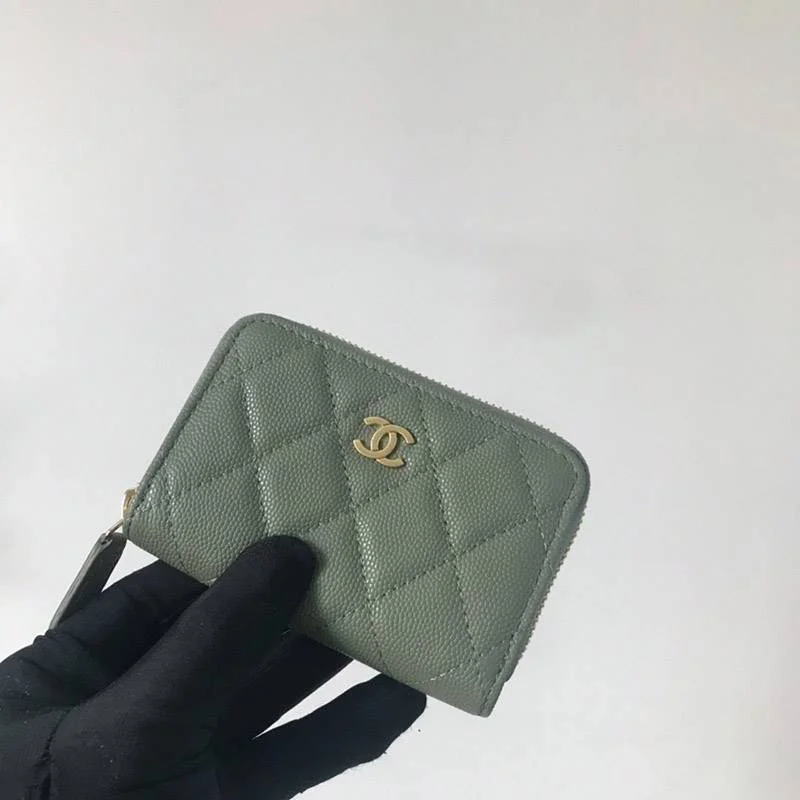 21-22AW シャネル ジップ コインパース 偽物 キャビアスキン shl24406