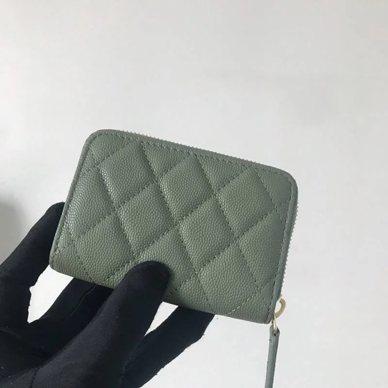 21-22AW シャネル ジップ コインパース 偽物 キャビアスキン shl24406