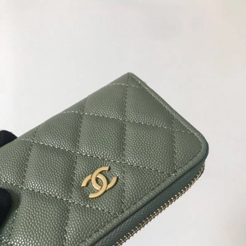 21-22AW シャネル ジップ コインパース 偽物 キャビアスキン shl24406