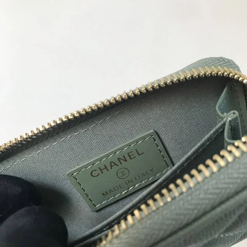 21-22AW シャネル ジップ コインパース 偽物 キャビアスキン shl24406