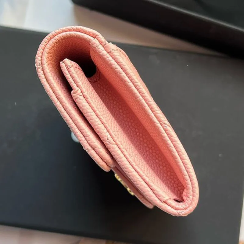 高品質シャネル ミニ財布 キャビア コピー ライトゴールド金具 shn02147
