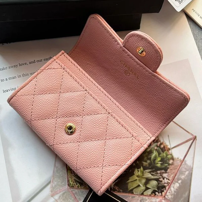 高品質シャネル ミニ財布 キャビア コピー ライトゴールド金具 shn02147