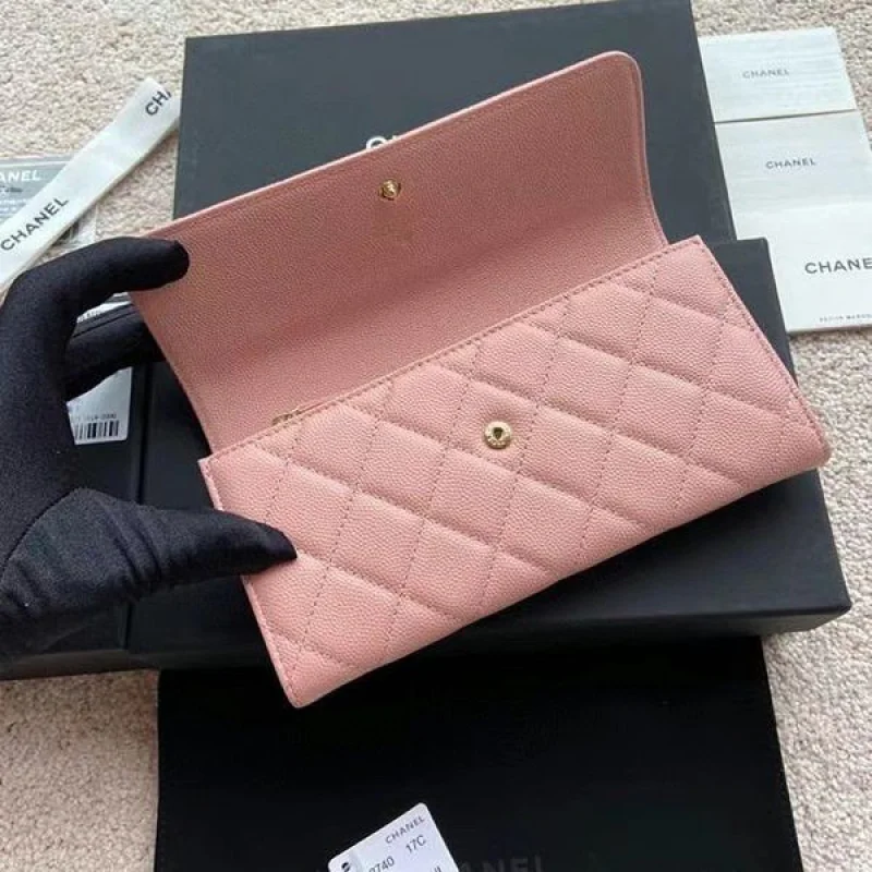 新色☆希少 シャネル キャビアスキン ココマーク 二つ折り長財布 コピー shq02240