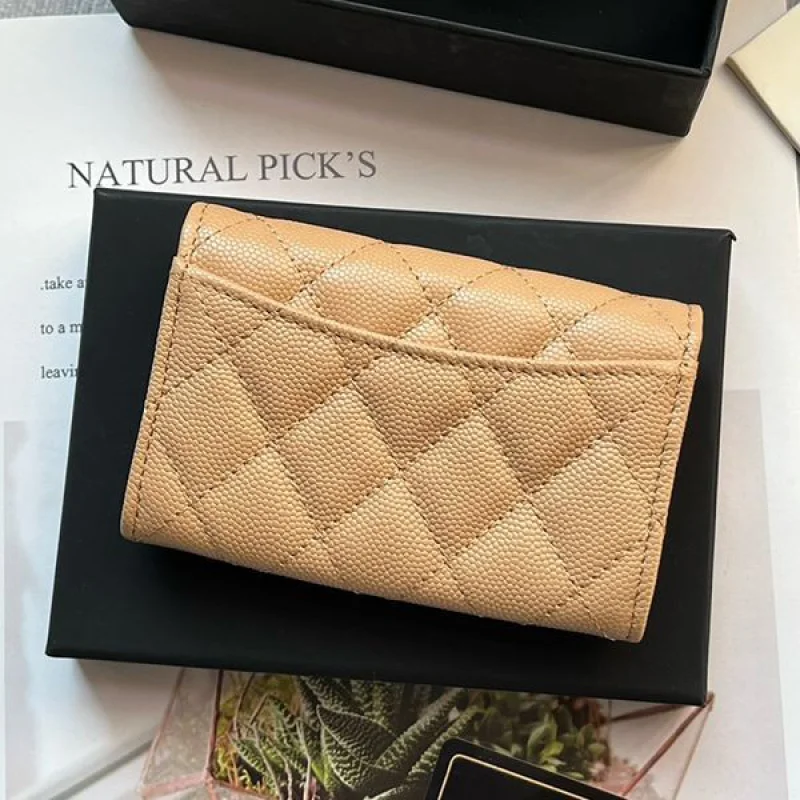 最新でオシャレシャネル ミニ財布 キャビア コピー ライトゴールド金具 shx74636