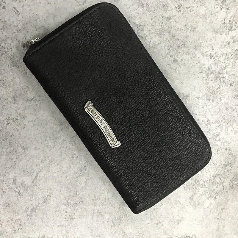 追跡付き発送 クロムハーツ コピー/ RECFピラミッド デストロイBLKレザー長財布 Kuh62681
