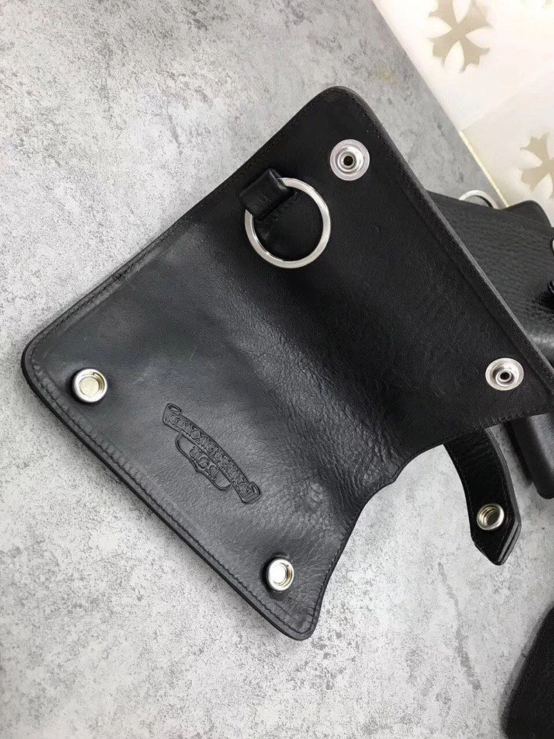 稀少 十クロムハーツ十【クロスボールボタン コピー】◆レザーキーケース･BLK Kur85182