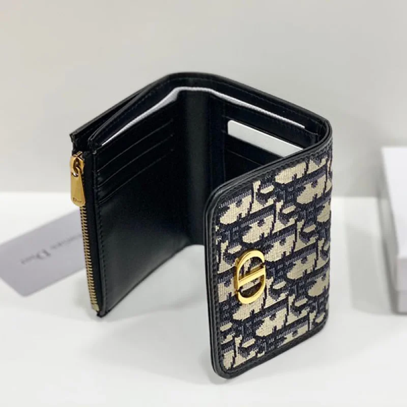 目を惹くカラー ディオール オブリーク偽物 最新三折り 財布 カロ deq31915