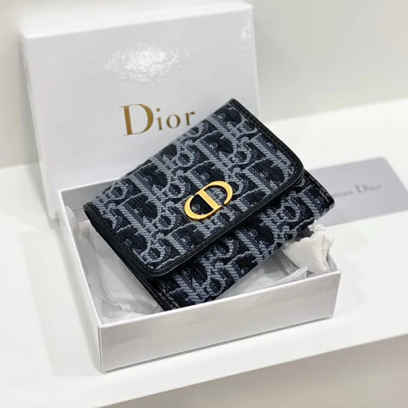 目を惹くカラー ディオール オブリーク偽物 最新三折り 財布 カロ deq31915