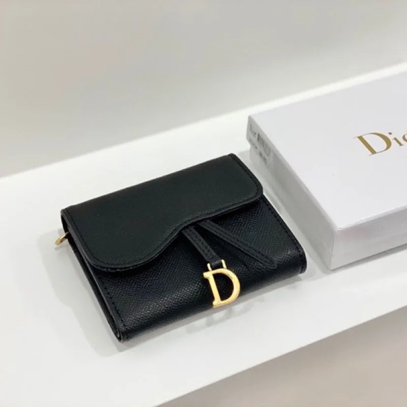 最高級ディオール 偽物 サドルレザーミニ財布 dey18820