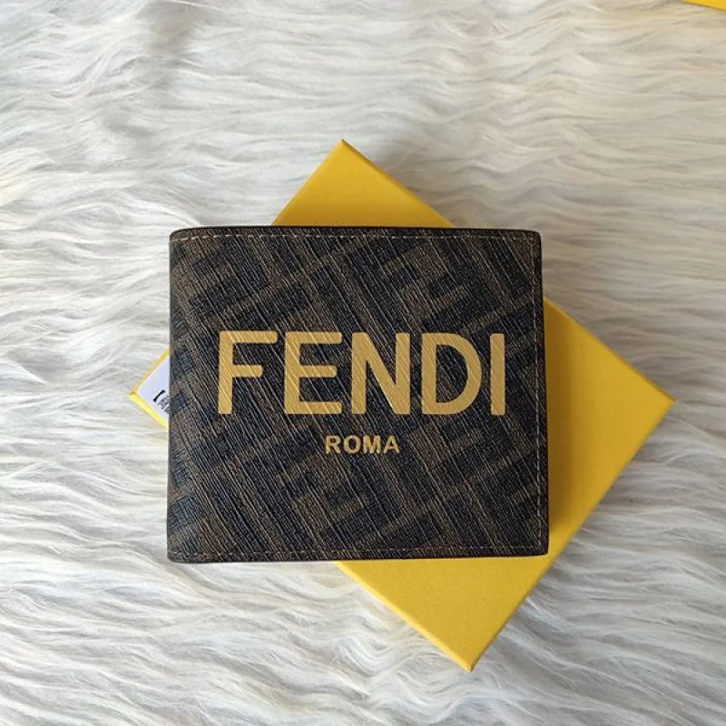 フェンディ ブラウンファブリック スーパーコピー二つ折り財布 偽物 7M0339AJJ8F1HRH
