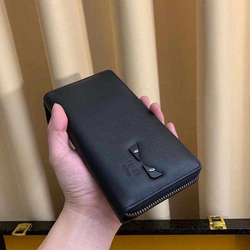 定番フェンディ ジップアラウンド 長財布 コピー ブラック バッグ バグズ ジッパーウォレット カスタマイズ fea27541