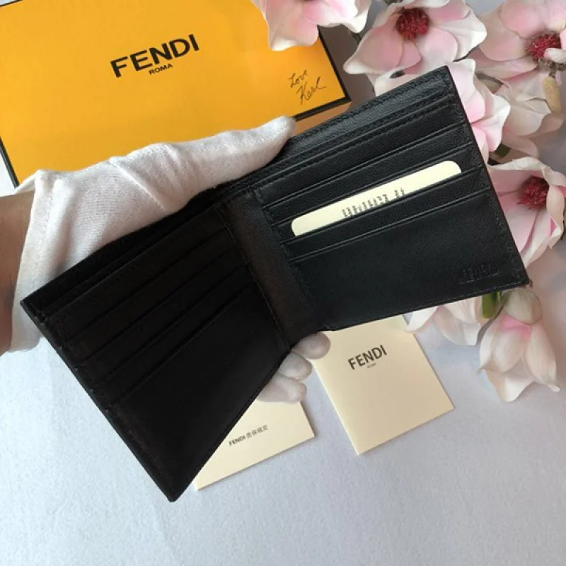 フェンディ コピー ブラウンファブリック 二つ折り財布 fee48867
