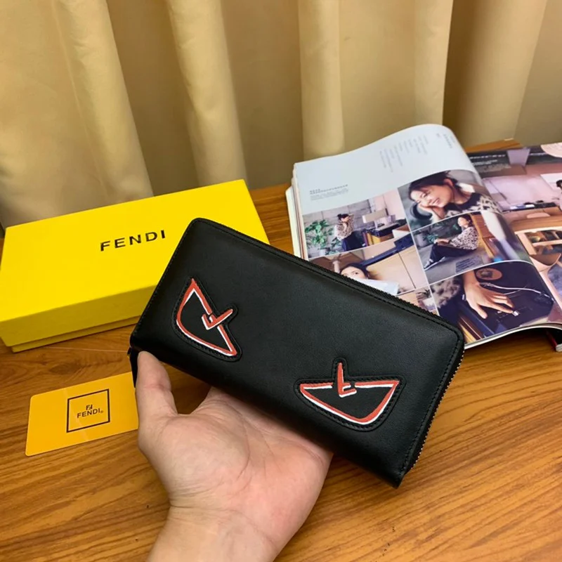 定番フェンディ ジップアラウンド 長財布 コピー ブラック バッグ バグズ ジッパーウォレット カスタマイズ fea27541