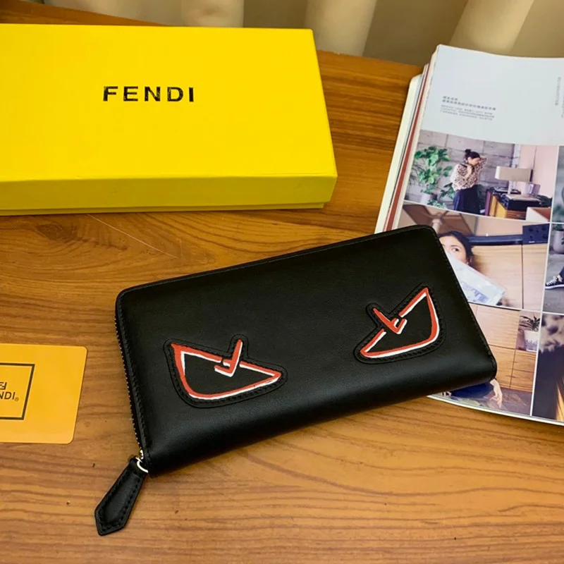 定番フェンディ ジップアラウンド 長財布 コピー ブラック バッグ バグズ ジッパーウォレット カスタマイズ fea27541