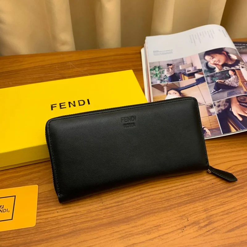 定番フェンディ ジップアラウンド 長財布 コピー ブラック バッグ バグズ ジッパーウォレット カスタマイズ fea27541