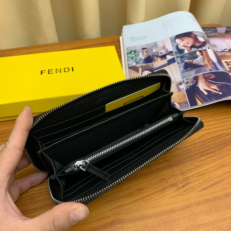定番フェンディ ジップアラウンド 長財布 コピー ブラック バッグ バグズ ジッパーウォレット カスタマイズ fea27541