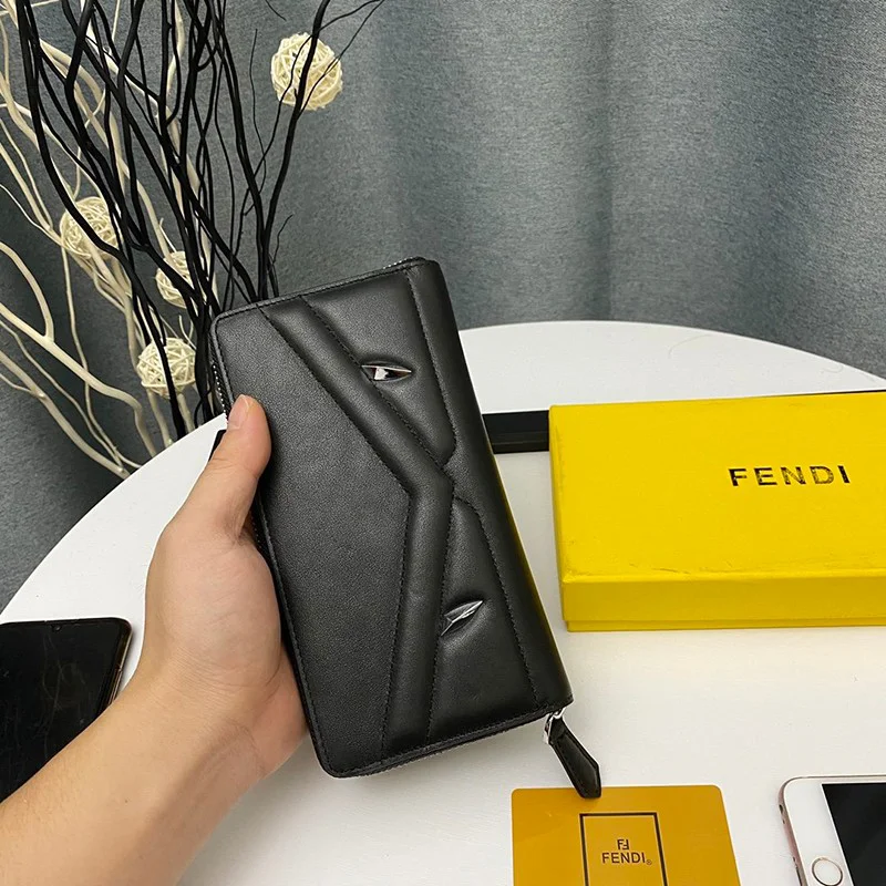日本未入荷フェンディ ジップアラウンド 長財布 コピー ブラック バッグ バグズ ジッパーウォレット カスタマイズ fes72092