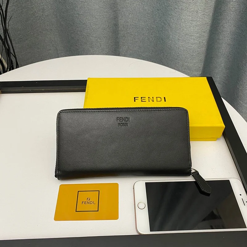 日本未入荷フェンディ ジップアラウンド 長財布 コピー ブラック バッグ バグズ ジッパーウォレット カスタマイズ fes72092