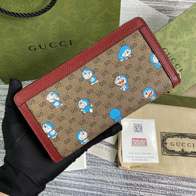日本未入荷【グッチ】ドラえもん コピー〈ミニGGスプリームキャンバス ウォレット〉6477872TUBG8580