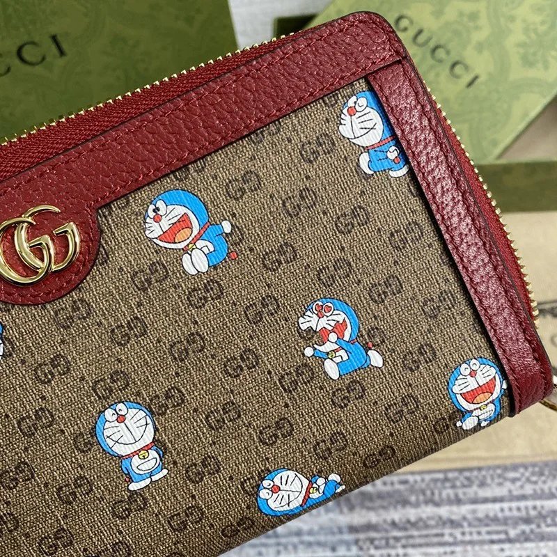 日本未入荷【グッチ】ドラえもん コピー〈ミニGGスプリームキャンバス ウォレット〉6477872TUBG8580
