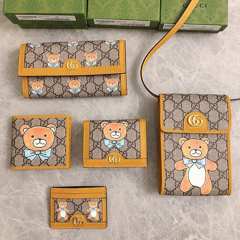 【グッチ】グッチ×KAIコラボ ミニ財布 コピー ベアプリント660159 2YOAG 8695
