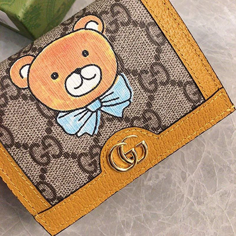 大人気 限定コラボ★KAI x グッチ テディベアウォレット ミニ財布偽物 660510 2YUAG 8695