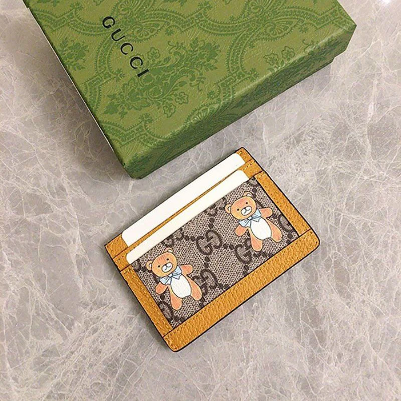 【グッチ】x KAIコラボ テディベア カードケース 偽物660512 2YRAG 8695