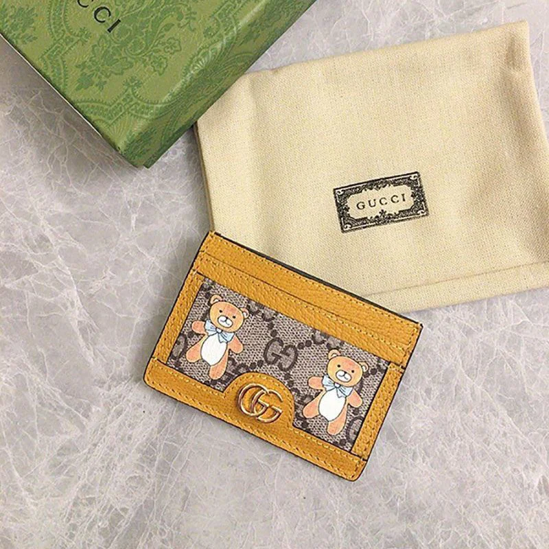【グッチ】x KAIコラボ テディベア カードケース 偽物660512 2YRAG 8695