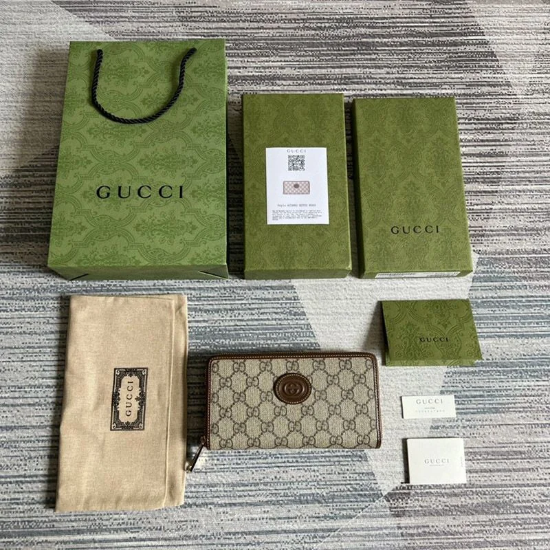 21-22AW グッチ インターロッキングG ジップアラウンド 長財布 コピー gua58818