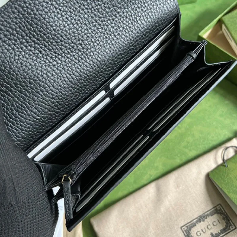 グッチ シマレザー 長財布 コピー ブラック 615524 ギフトに gud20211