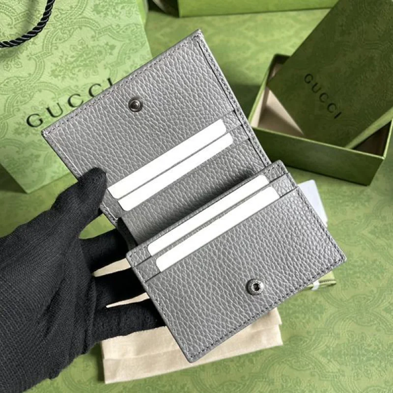 ハイブランド グッチ GGマーモント 偽物 カードケース 折りたたみ財布 gue18680