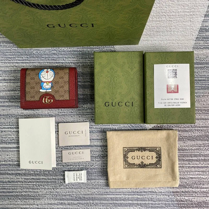 話題 グッチ×ドラえもん 【人気コラボ】 二つ折り財布偽物 gue65418