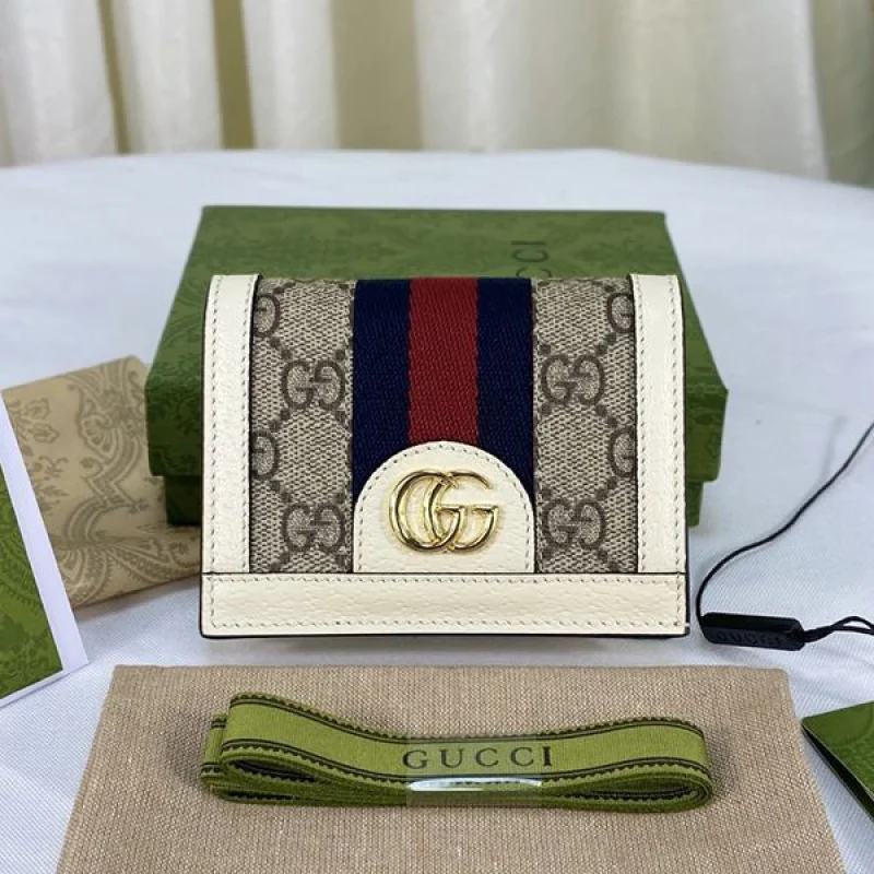 ハイブランド コラボ 2023 グッチ 折りたたみ財布 2つ折り GGロゴ 偽物 guh09247 100%実物写真!