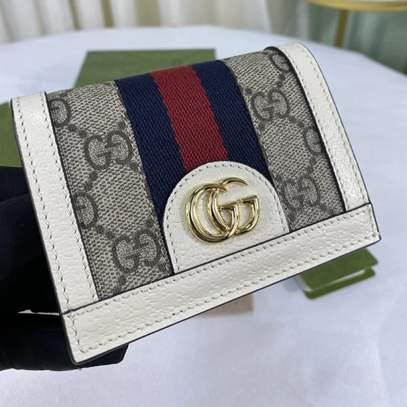 ハイブランド コラボ 2023 グッチ 折りたたみ財布 2つ折り GGロゴ 偽物 guh09247 100%実物写真!