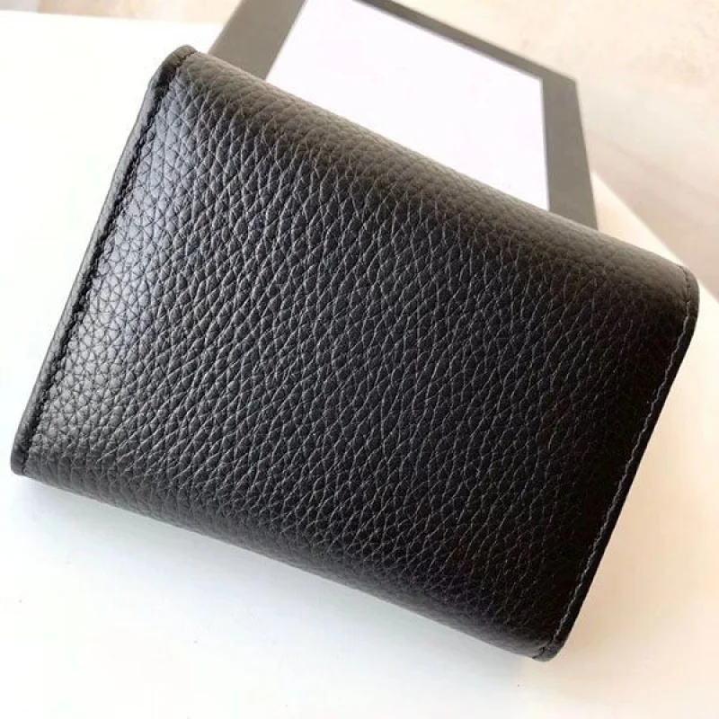 入手困難 グッチ GGマーモント 偽物 レザー 三つ折り ウォレット guq78226