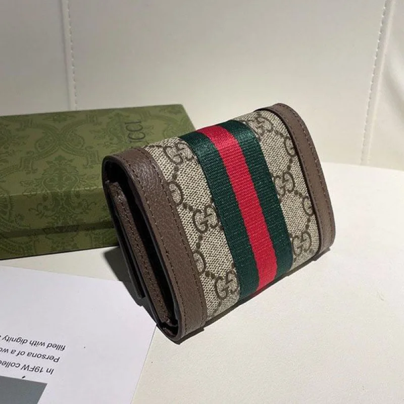 人気急上昇 グッチ オフィディア GGスプリーム 偽物 三折り財布 gur58134