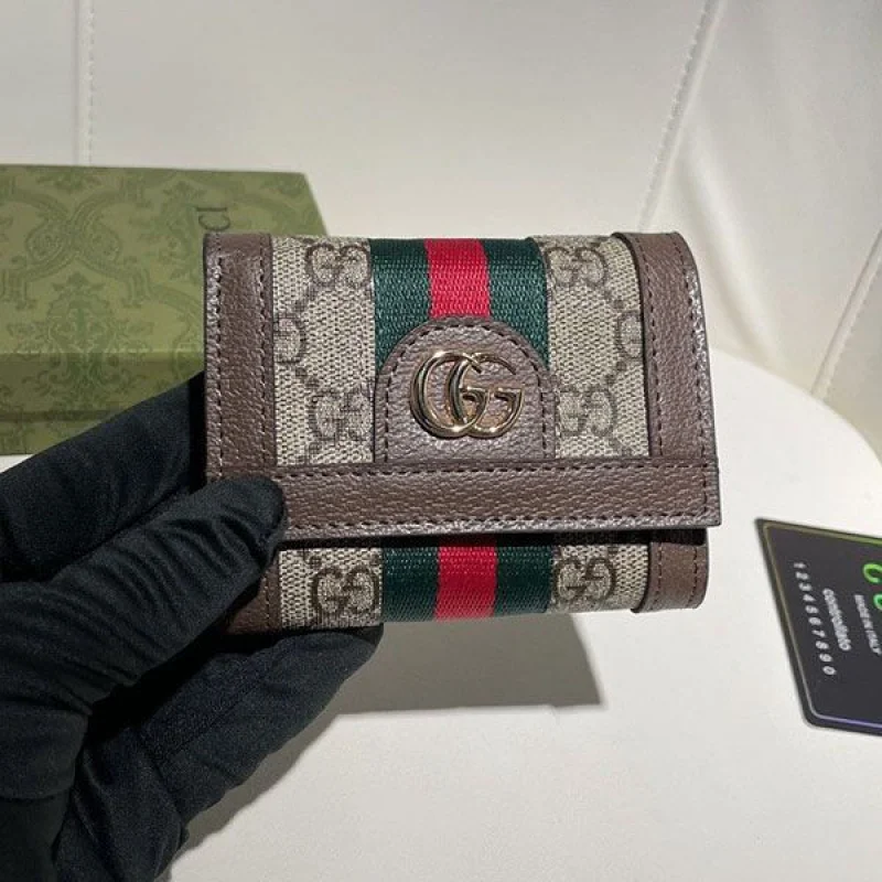 人気急上昇 グッチ オフィディア GGスプリーム 偽物 三折り財布 gur58134